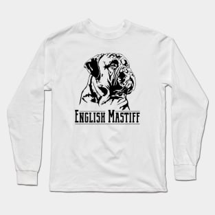 Funny Proud English Mastiff dog portrait Long Sleeve T-Shirt